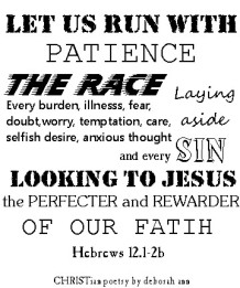 Staying in the Race ~ CHRISTian poetry by deborah ann